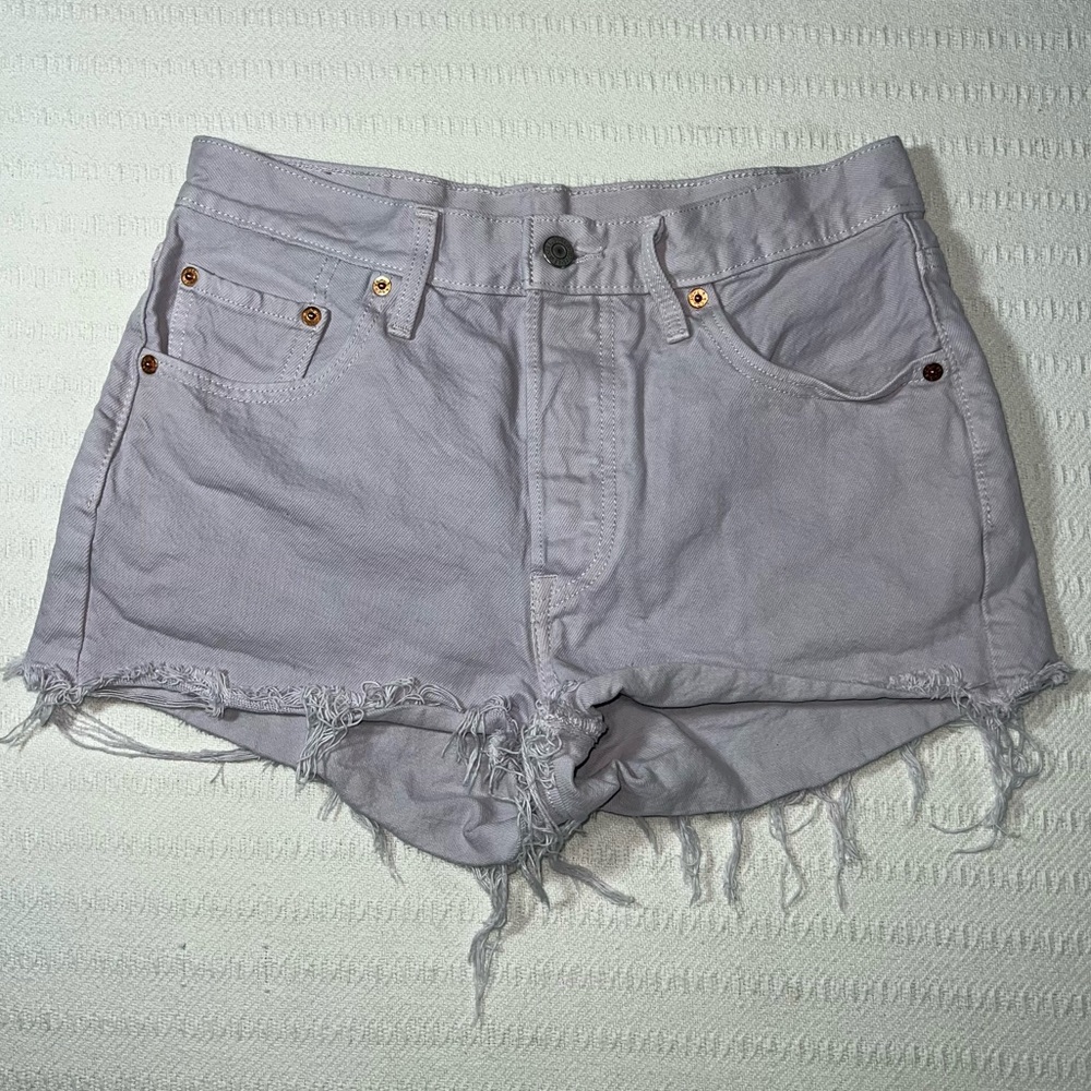Levi’s 501 High Rise Cutoff Denim Shorts Womens 27 Button Festival Summer